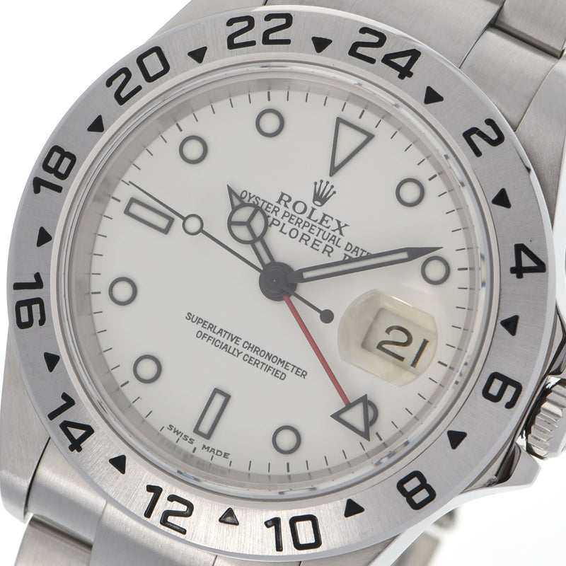 ROLEX ロレックス エクスプローラー2 16570 メンズ SS 腕時計 自動巻き アイボリー文字盤 Aランク 中古 銀蔵