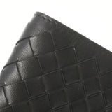 BOTTEGAVENETA ボッテガヴェネタ イントレチャート  黒 ユニセックス レザー 二つ折り財布 Aランク 中古 銀蔵