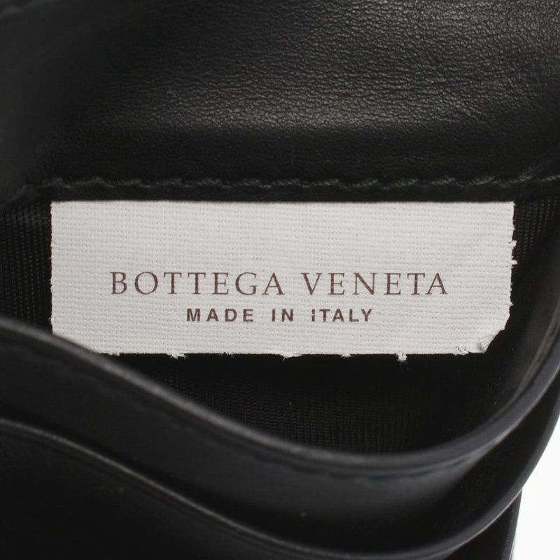 BOTTEGAVENETA ボッテガヴェネタ イントレチャート  黒 ユニセックス レザー 二つ折り財布 Aランク 中古 銀蔵