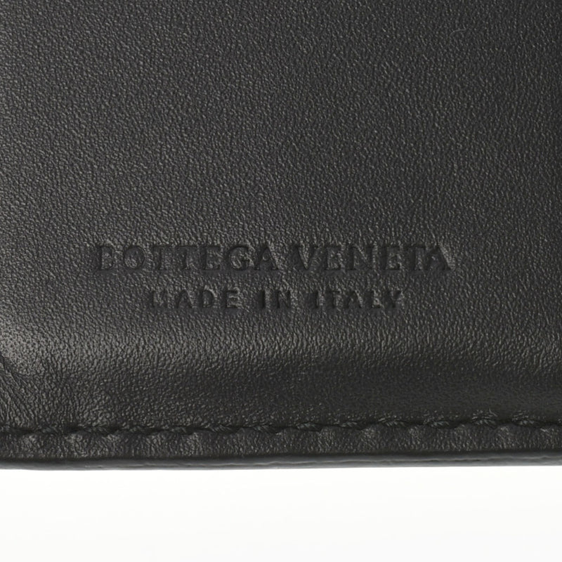 BOTTEGAVENETA ボッテガヴェネタ イントレチャート  黒 ユニセックス レザー 二つ折り財布 Aランク 中古 銀蔵