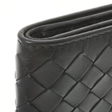 BOTTEGAVENETA ボッテガヴェネタ イントレチャート  黒 ユニセックス レザー 二つ折り財布 Aランク 中古 銀蔵