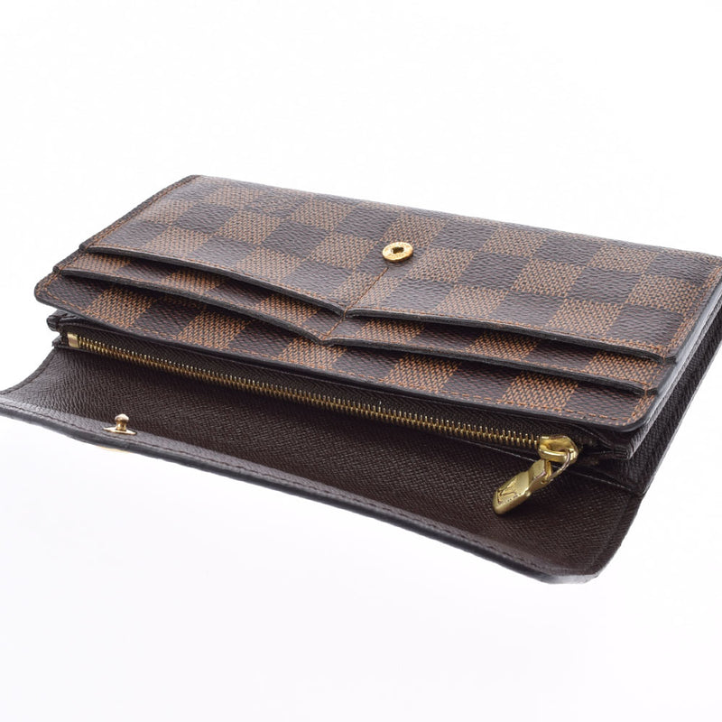 LOUIS VUITTON ルイヴィトン ダミエ ポルトフォイユ サラ  ブラウン N63209 ユニセックス ダミエキャンバス 長財布 Bランク 中古 銀蔵