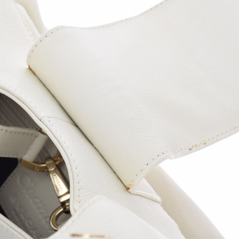 ブルガリチャンドラ 白 GP金具 レディース ハンドバッグ BVLGARI 中古