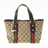 GUCCI グッチ ミニトート  ベージュ/茶 ゴールド金具 139261 レディース GGキャンバス レザー ハンドバッグ ABランク 中古 銀蔵