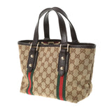 GUCCI グッチ ミニトート  ベージュ/茶 ゴールド金具 139261 レディース GGキャンバス レザー ハンドバッグ ABランク 中古 銀蔵