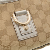 GUCCI グッチ アクセサリーポーチ ハンドバッグ ベージュ/シルバー 130939 レディース GGキャンバス レザー セミショルダーバッグ ABランク 中古 銀蔵