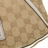 GUCCI グッチ アクセサリーポーチ ハンドバッグ ベージュ/シルバー 130939 レディース GGキャンバス レザー セミショルダーバッグ ABランク 中古 銀蔵