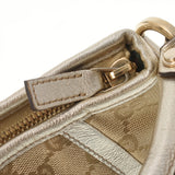 GUCCI グッチ アクセサリーポーチ ハンドバッグ ベージュ/シルバー 130939 レディース GGキャンバス レザー セミショルダーバッグ ABランク 中古 銀蔵