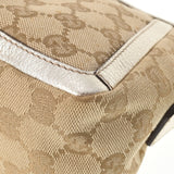 GUCCI グッチ アクセサリーポーチ ハンドバッグ ベージュ/シルバー 130939 レディース GGキャンバス レザー セミショルダーバッグ ABランク 中古 銀蔵