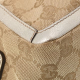 GUCCI グッチ アクセサリーポーチ ハンドバッグ ベージュ/シルバー 130939 レディース GGキャンバス レザー セミショルダーバッグ ABランク 中古 銀蔵