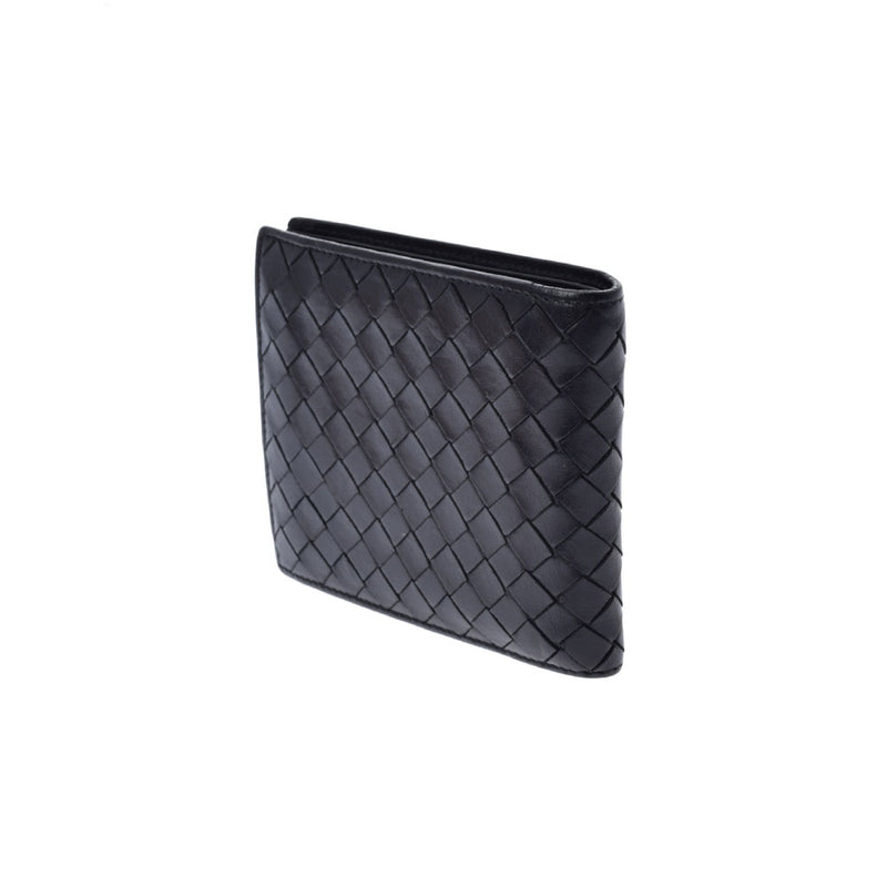 BOTTEGAVENETA ボッテガヴェネタ イントレチャート 二ツ折 黒 113993V46511000 メンズ レザー 札入れ Bランク 中古 銀蔵