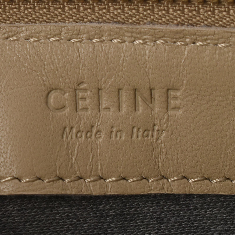 CELINE セリーヌ トリオ ベージュ GP金具 ユニセックス ラムスキン ショルダーバッグ Aランク 中古 銀蔵