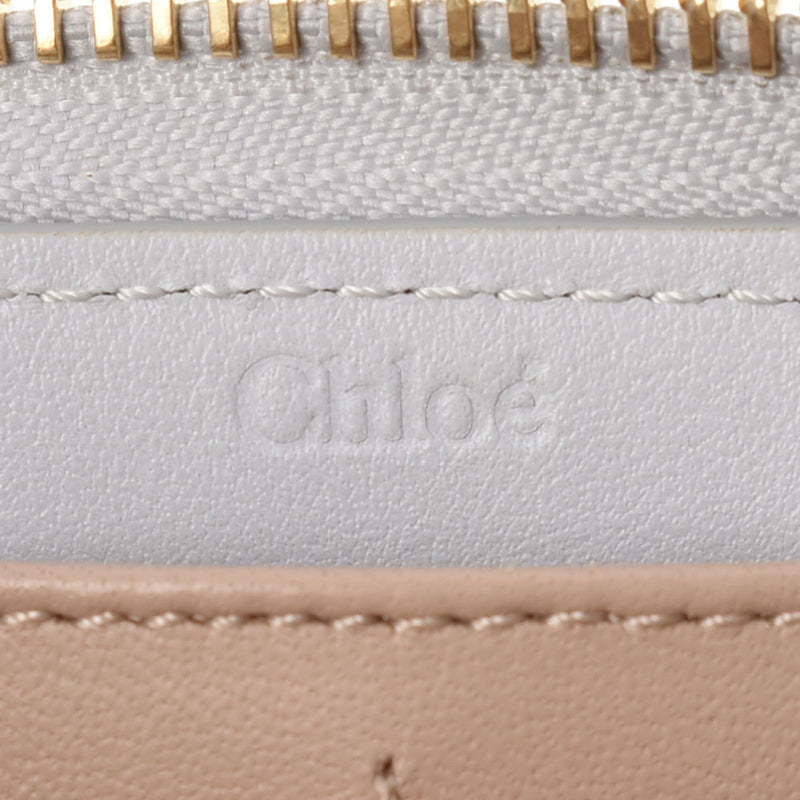 Chloe クロエ L字ファスナー財布 水色系 レディース レザー 長財布 Aランク 中古 銀蔵