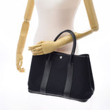HERMES エルメス ガーデンパーティ PM 黒 □L刻印(2008年頃) ユニセックス キャンバス ハンドバッグ ABランク 中古 銀蔵