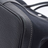 HERMES エルメス ガーデンパーティ PM 黒 □L刻印(2008年頃) ユニセックス キャンバス ハンドバッグ ABランク 中古 銀蔵