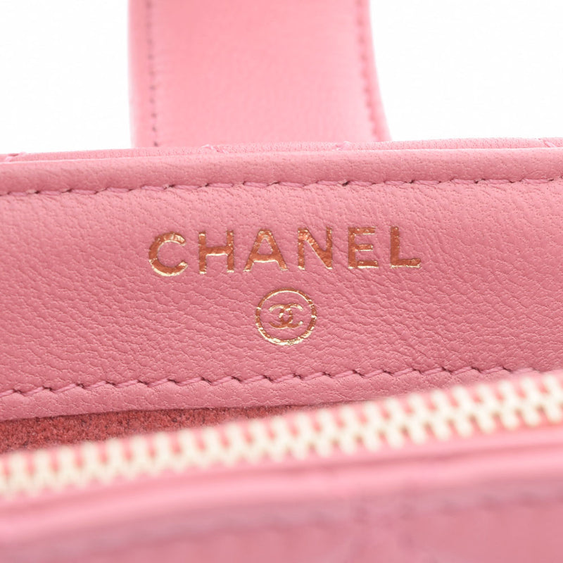 CHANEL シャネル マトラッセ バレンタイン チェーン ピンク ゴールド金具 レディース ラムスキン ショルダーバッグ ABランク 中古 銀蔵