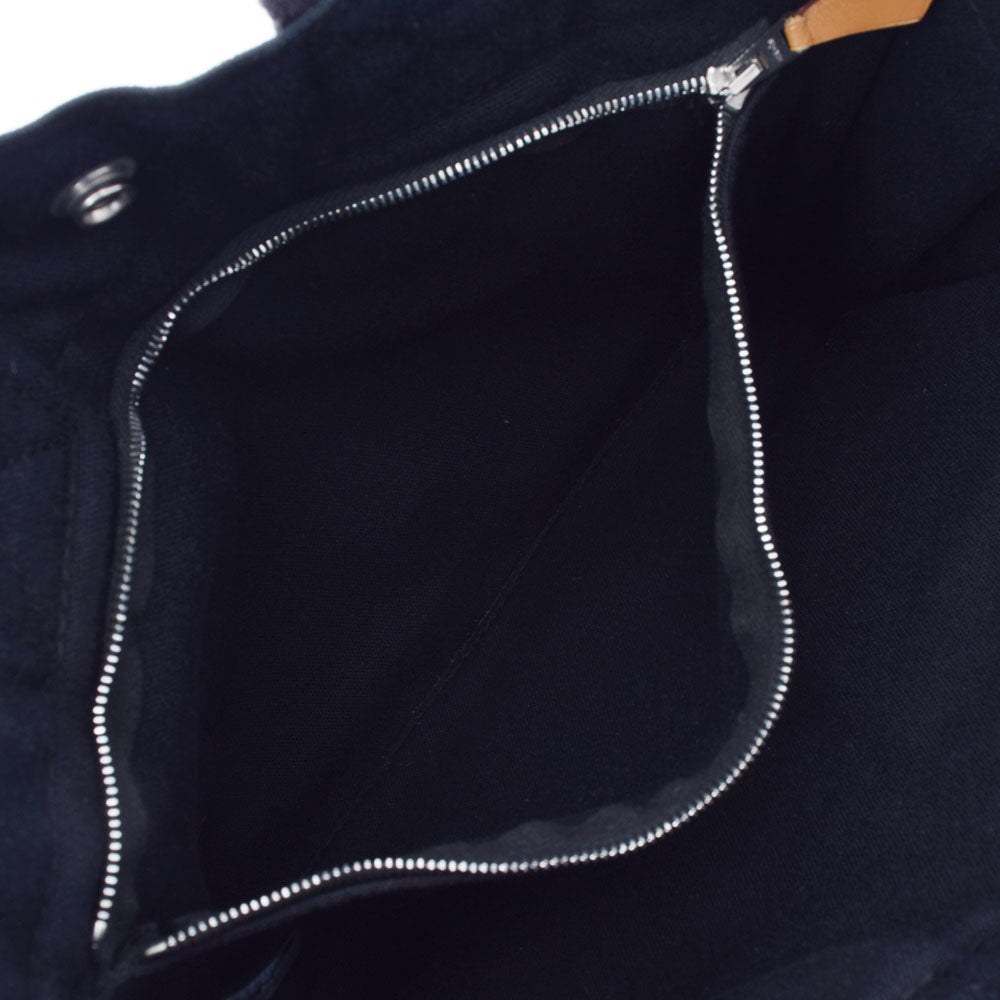 エルメスフールトゥ PM 黒 ユニセックス キャンバス トートバッグ