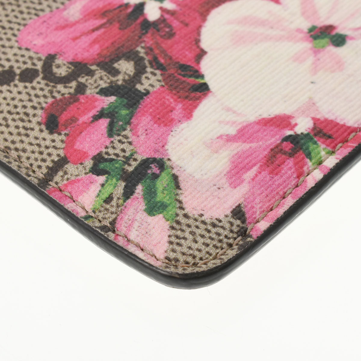 グッチ GUCCI コインケース 421311 GGブルームス PVC(塩化ビニール) ベージュ×ピンク×マルチ キーリング付き 美品 財布 グッチGGブルームス 花柄 ベージュ⁄ピンク系 レディース コインケース