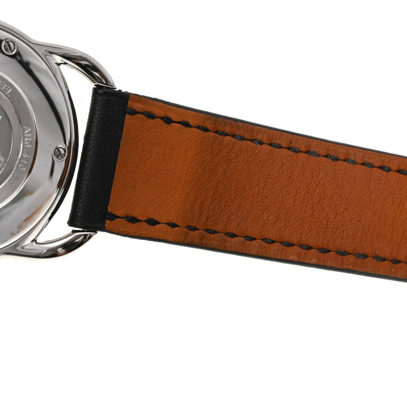HERMES エルメス アルソー AR6.410 メンズ SS/革 腕時計 自動巻き グレー文字盤 Aランク 中古 銀蔵