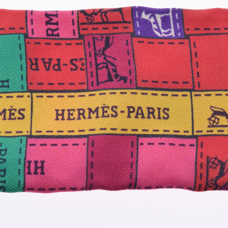 HERMES エルメス ツイリー ボルデュックリボン 赤系 レディース シルク100％ スカーフ ABランク 中古 銀蔵