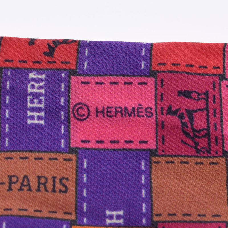 HERMES エルメス ツイリー ボルデュックリボン 赤系 レディース シルク100％ スカーフ ABランク 中古 銀蔵