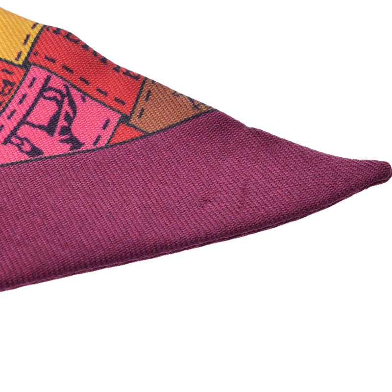 HERMES エルメス ツイリー ボルデュックリボン 赤系 レディース シルク100％ スカーフ ABランク 中古 銀蔵