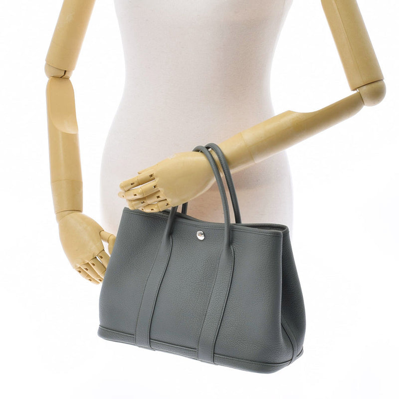 HERMES エルメス ガーデンパーティ TPM ヴェールアマンド シルバー金具 D刻印(2019年頃) レディース ネゴンダ ハンドバッグ Aランク 中古 銀蔵