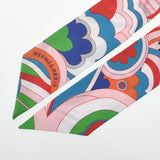 HERMES エルメス ツイリー FAUBOURG RAINBOW ローズパール/ルージュ/ヴェール レディース シルク100％ スカーフ Aランク 中古 銀蔵