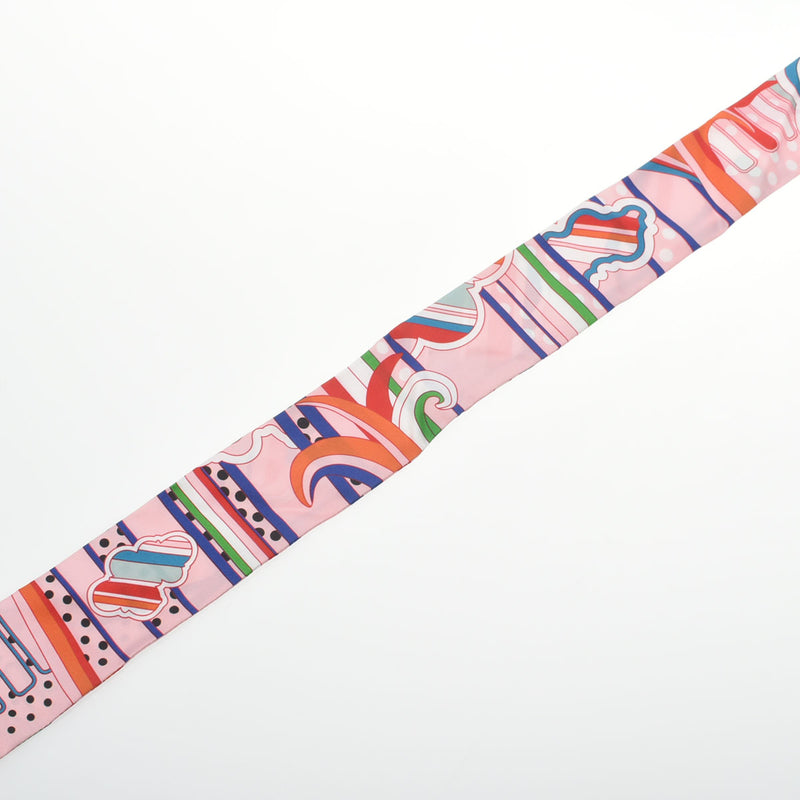 HERMES エルメス ツイリー FAUBOURG RAINBOW ローズパール/ルージュ/ヴェール レディース シルク100％ スカーフ Aランク 中古 銀蔵