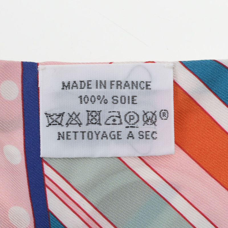 HERMES エルメス ツイリー FAUBOURG RAINBOW ローズパール/ルージュ/ヴェール レディース シルク100％ スカーフ Aランク 中古 銀蔵