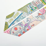 HERMES エルメス ツイリー ANIMAPOLIS ブラン/ヴェール/ローズ レディース シルク100％ スカーフ Aランク 中古 銀蔵