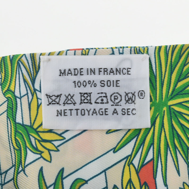 HERMES エルメス ツイリー ANIMAPOLIS ブラン/ヴェール/ローズ レディース シルク100％ スカーフ Aランク 中古 銀蔵