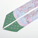 HERMES エルメス ツイリー BRIDES de GALA LOVE 式典用馬勒 ブルーシエル/パルム/ヴェール レディース シルク100％ スカーフ Aランク 中古 銀蔵