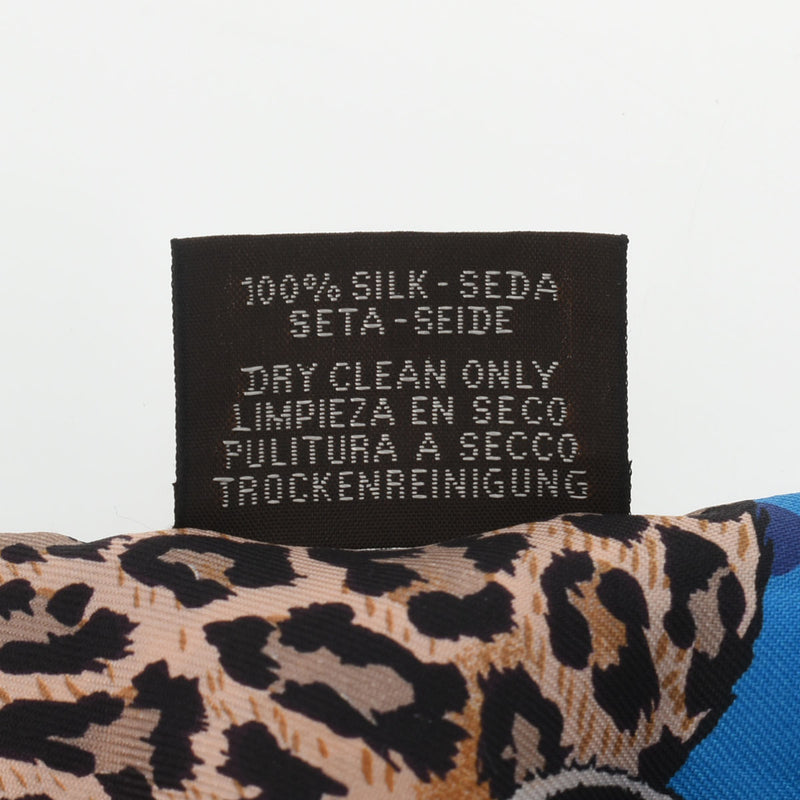 HERMES エルメス ツイリー JUNGLE LOVE LOVE ブルージタンヌ/グリブルーテ/ブラン レディース シルク100％ スカーフ Aランク 中古 銀蔵