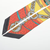 HERMES エルメス ツイリー  LA PROMENADE DU MATIN 朝の散歩 マルチカラー レディース シルク100％ スカーフ Aランク 中古 銀蔵