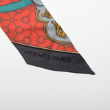 HERMES エルメス ツイリー  LA PROMENADE DU MATIN 朝の散歩 マルチカラー レディース シルク100％ スカーフ Aランク 中古 銀蔵
