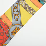 HERMES エルメス ツイリー  LA PROMENADE DU MATIN 朝の散歩 マルチカラー レディース シルク100％ スカーフ Aランク 中古 銀蔵