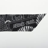 HERMES エルメス ツイリー JUNGLE LOVE RAINBOW グリス/ブラック/ホワイト レディース シルク100％ スカーフ Aランク 中古 銀蔵