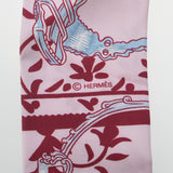 HERMES エルメス ツイリー ETRIERS REMIX 鐙 ローズペール/ボルドー/グリペール レディース シルク100％ スカーフ Aランク 中古 銀蔵
