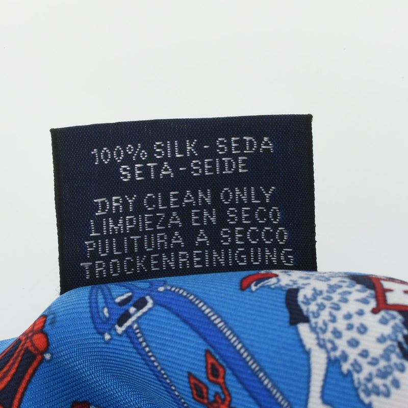 HERMES エルメス ツイリー LA FOLLE PARADE ブルージタン/ルージュ/ブラン レディース シルク100％ スカーフ Aランク 中古 銀蔵