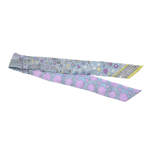 HERMES エルメス ツイリー TAPIS PERSANS ペルシャ絨毯 ラベンダー/グリス/ジョーヌスフレ レディース シルク100％ スカーフ Aランク 中古 銀蔵