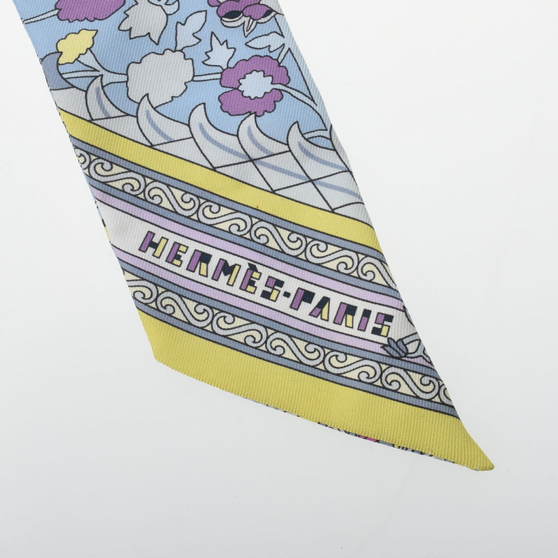 HERMES エルメス ツイリー TAPIS PERSANS ペルシャ絨毯 ラベンダー/グリス/ジョーヌスフレ レディース シルク100％ スカーフ Aランク 中古 銀蔵