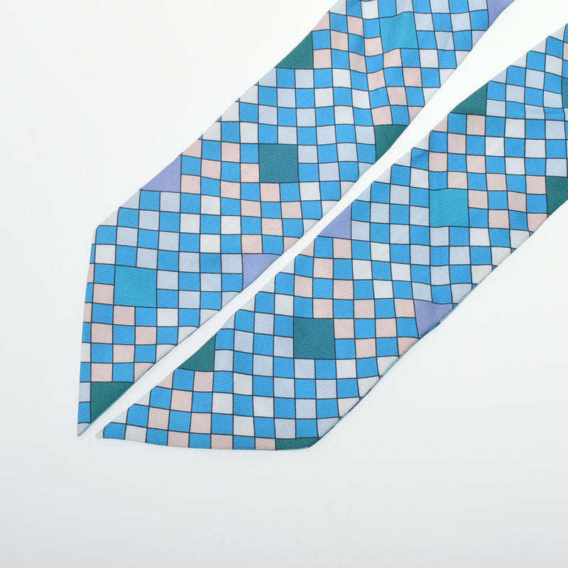 HERMES エルメス ツイリー  COLLIER DE CHIEN ブロン/ターコイズ/ヴェール レディース シルク100％ スカーフ Bランク 中古 銀蔵