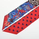 HERMES エルメス ツイリー JUNGLE LOVE LOVE ルージュ/マリン/フォーブ レディース シルク100％ スカーフ Aランク 中古 銀蔵