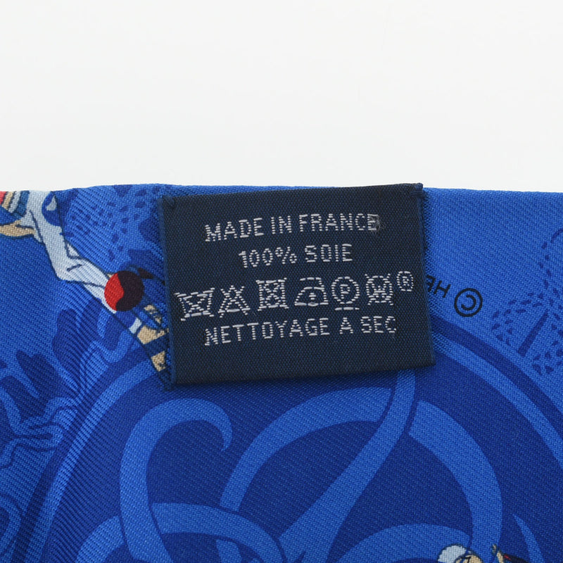HERMES エルメス ツイリー EX-LIBRIS LES PARISIENNES ブルーロイ/ルージュ/シエル レディース シルク100％ スカーフ Aランク 中古 銀蔵