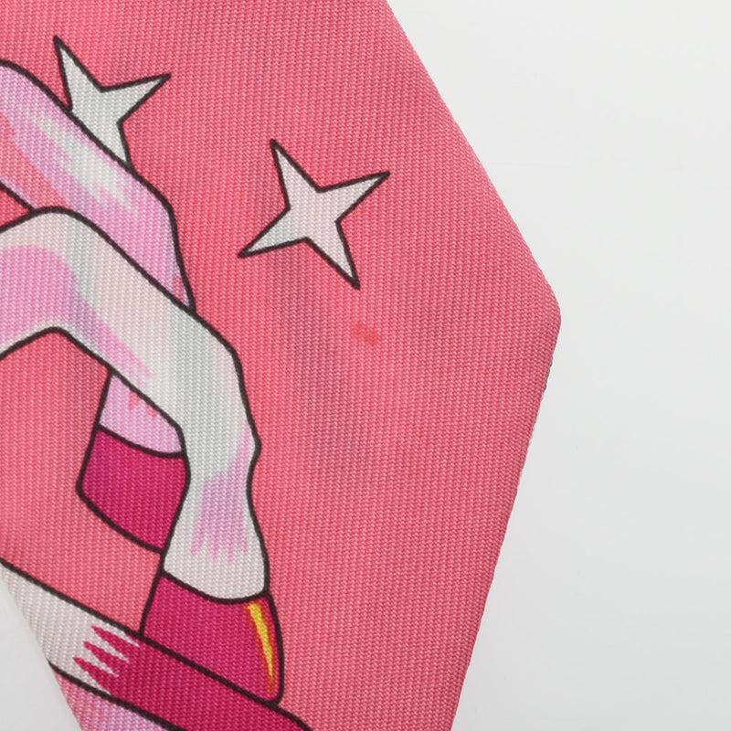 HERMES エルメス ツイリー LA SOURCE DE PEGASE ペガサスの源泉 ローズヴィフ/ジョーヌヴィフ/ブルーロイヤル レディース シルク100％ スカーフ Aランク 中古 銀蔵