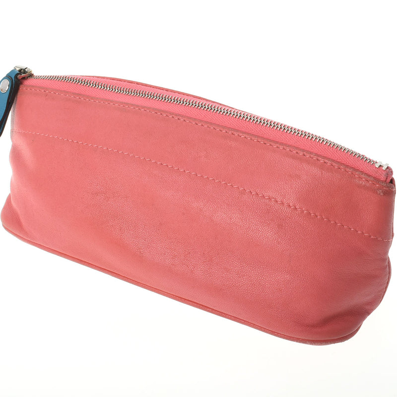 HERMES エルメス トユボユPM ピンク/ブルー A刻印(2017年頃) ユニセックス レザー ペンケース Bランク 中古 銀蔵
