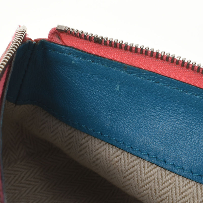 HERMES エルメス トユボユPM ピンク/ブルー A刻印(2017年頃) ユニセックス レザー ペンケース Bランク 中古 銀蔵