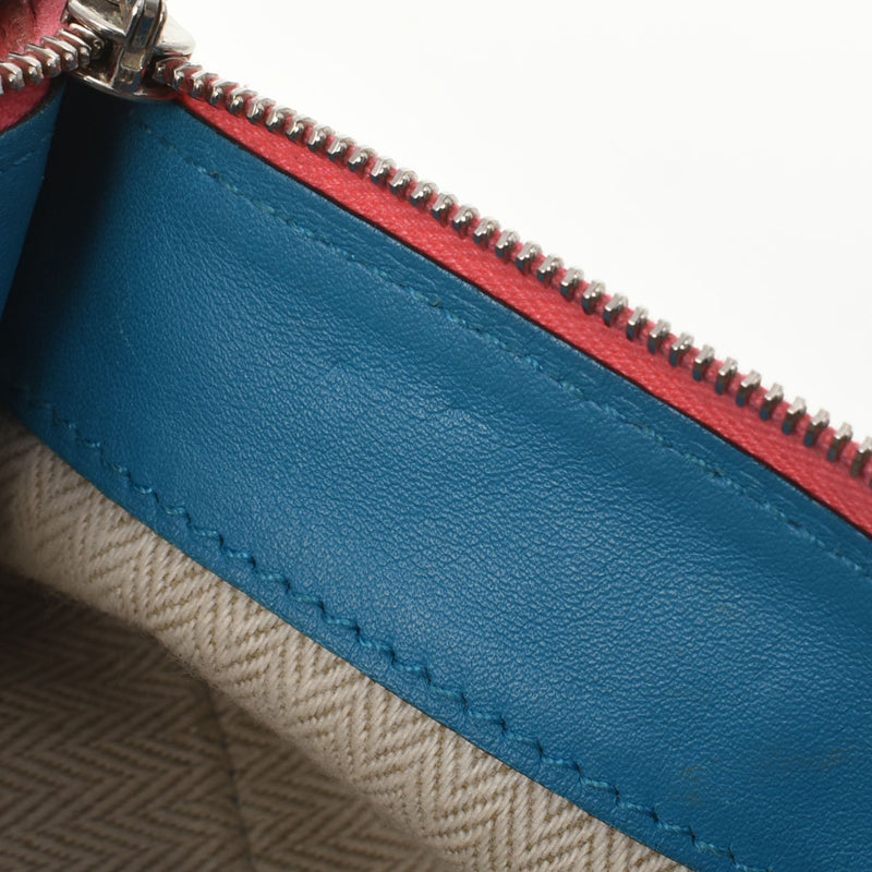 HERMES エルメス トユボユPM ピンク/ブルー A刻印(2017年頃) ユニセックス レザー ペンケース Bランク 中古 銀蔵