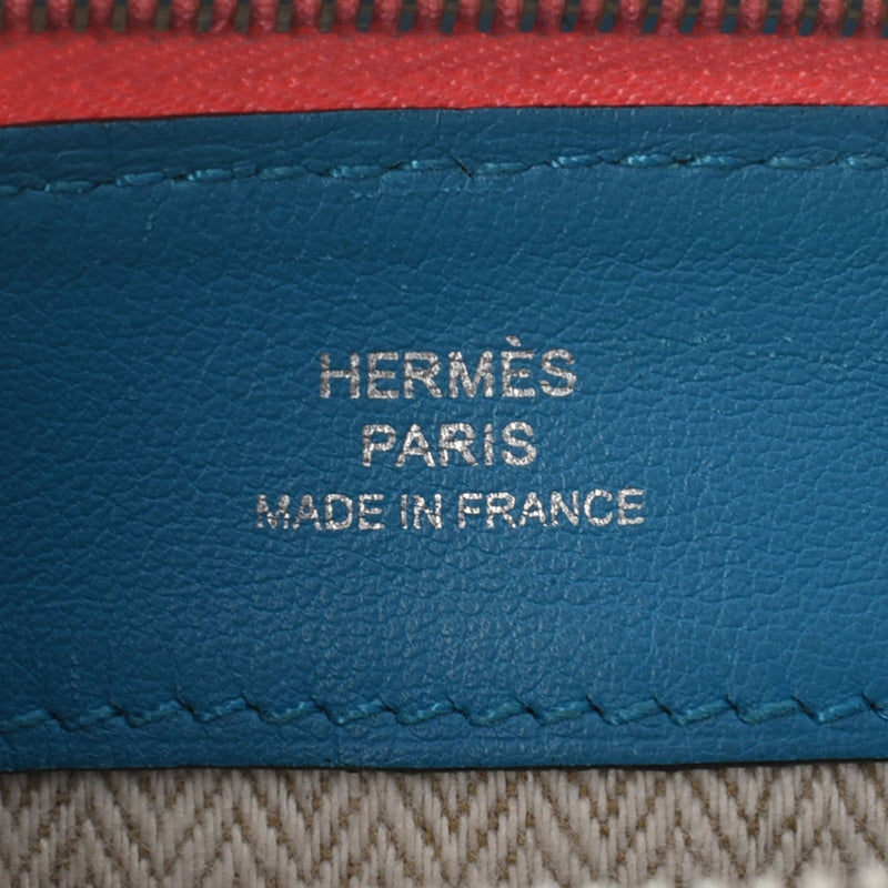 HERMES エルメス トユボユPM ピンク/ブルー A刻印(2017年頃) ユニセックス レザー ペンケース Bランク 中古 銀蔵